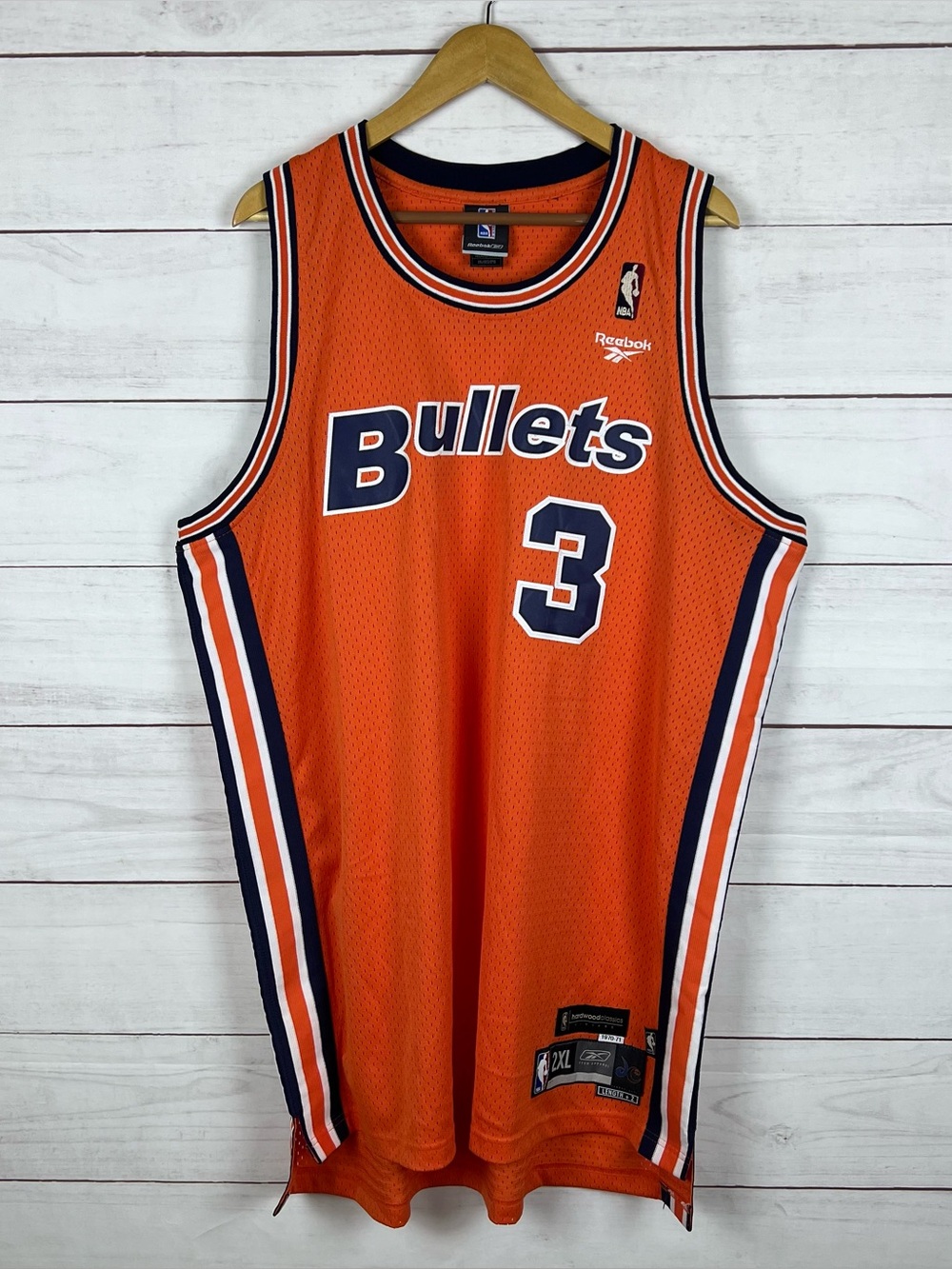 VTG Reebok Dixon Washington Bullets Jersey Mens XXL 2XL Length+2 L NBA Orange